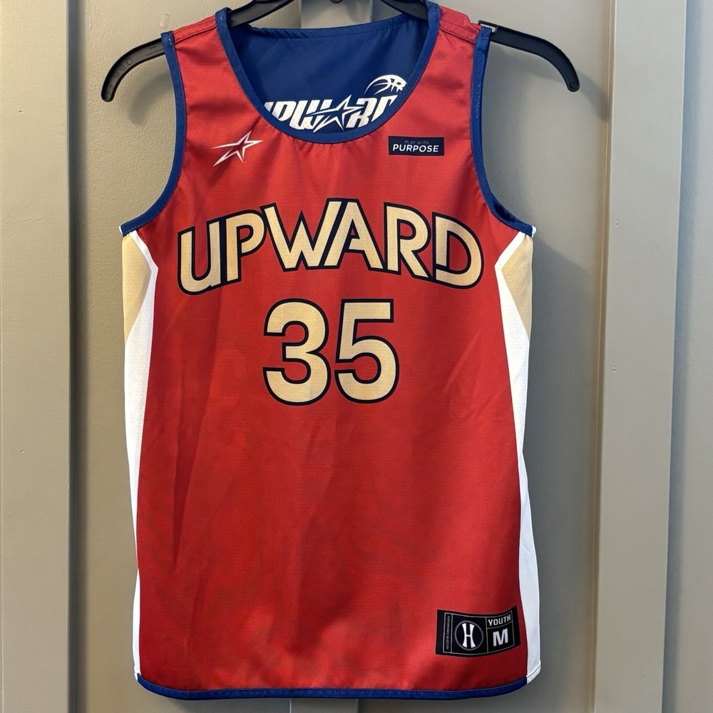Reversible Upward Basketball Jersey Red / Blue Size YM #35 Play With Purpose